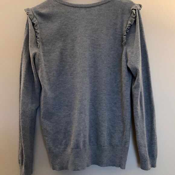 White House Black Market Gray Sweater with 'Loved' Print - Picture 10 of 11